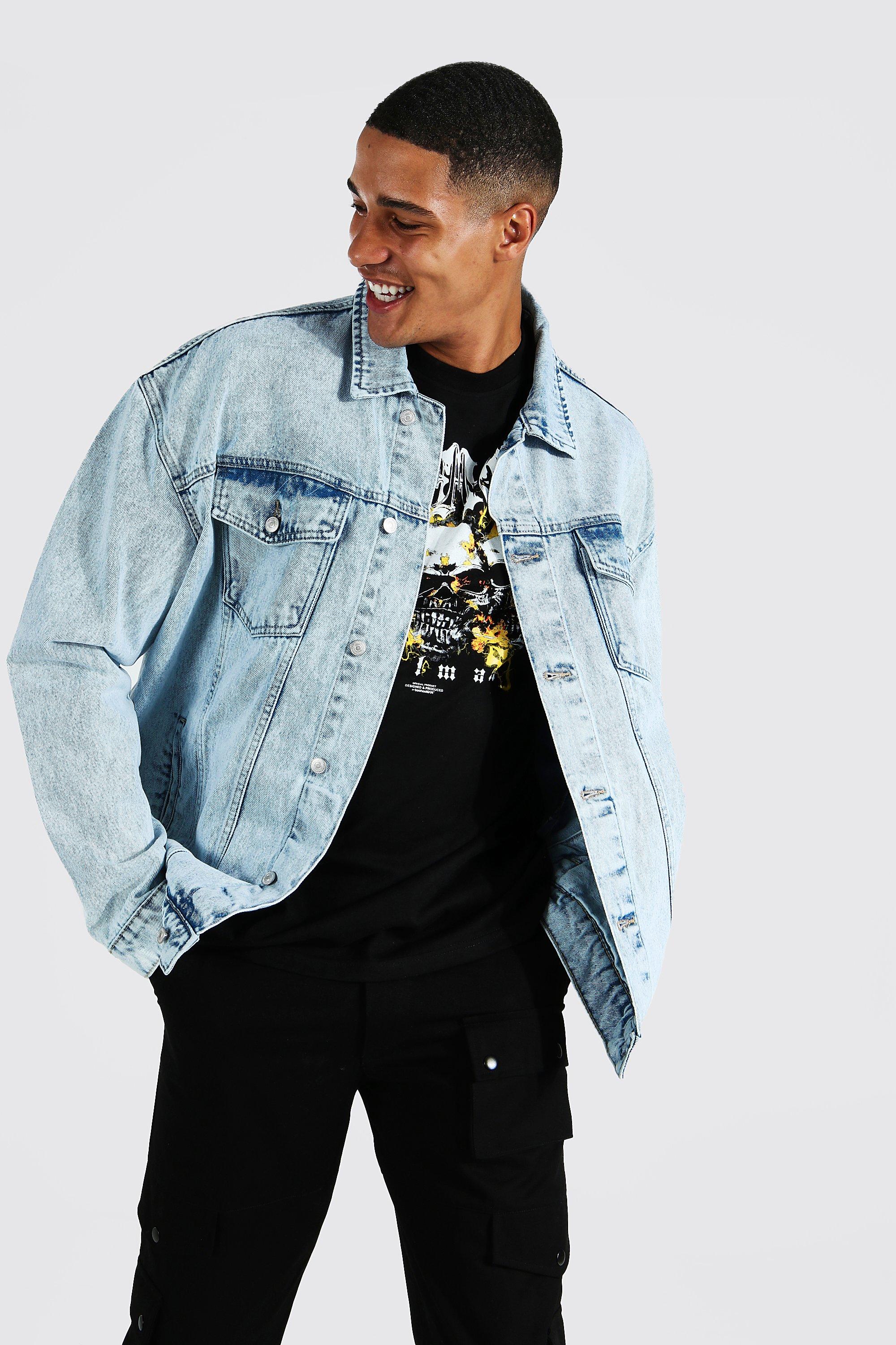 Tall Oversized Fit Denim Jacket boohooMAN